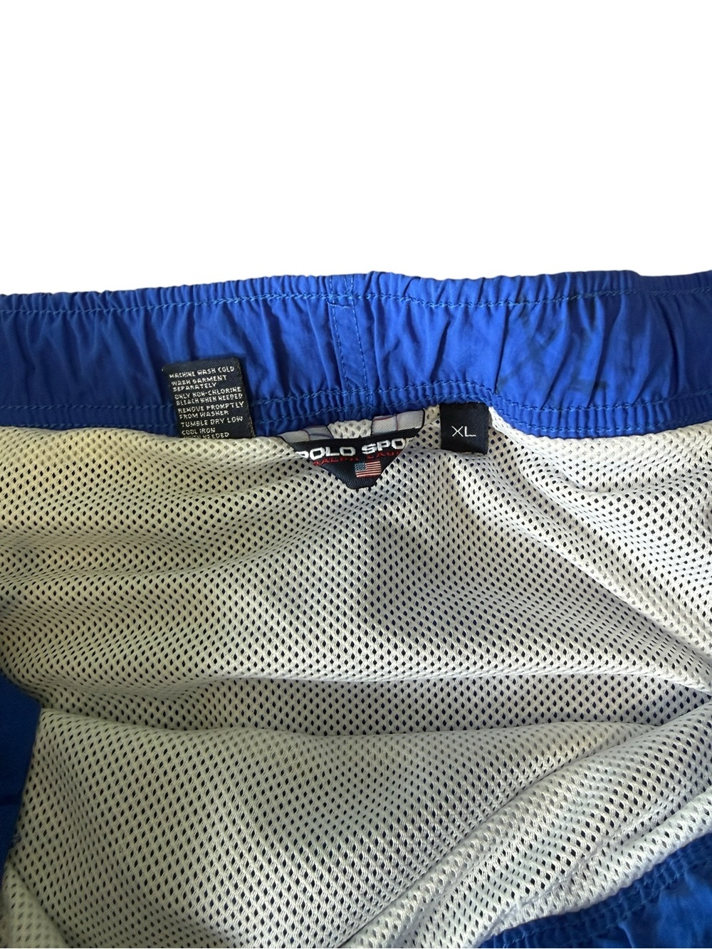 Polo Sport Ralph Lauren Swim Shorts Mens XL Blue Orange Pony Y2K - Picture 4 of 8